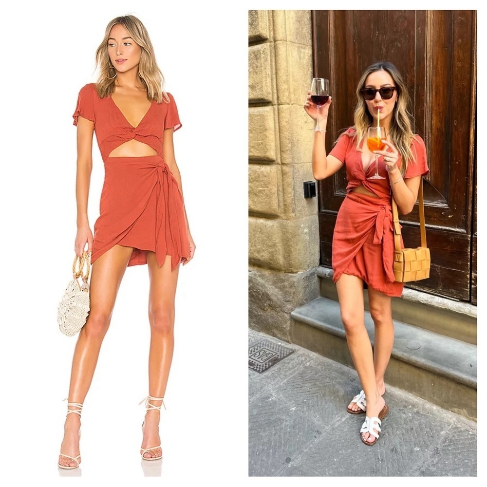 MAJORELLE Rust Mini Dress